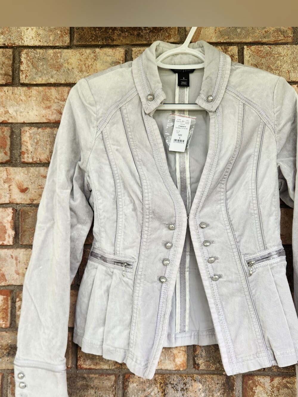 White House Black Market Light Gray Sueded Blazer